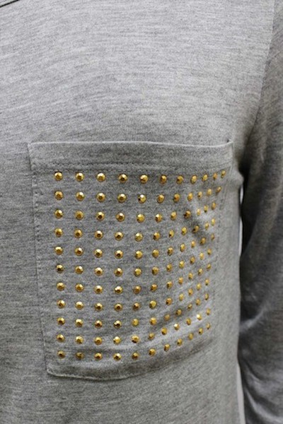 Long Sleeve Shirt w/Rhinestone Pocket - More Colors - Click Image to Close